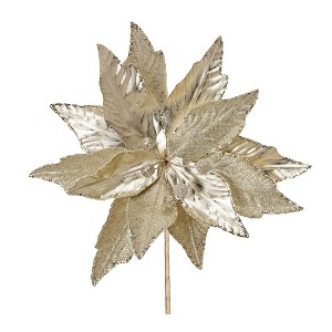 Melrose Glittered Poinsettia Stem (Set of 6) - 1 of 3