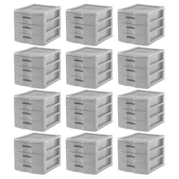 Sterilite 3 Drawer Wicker Weave Decorative Storage Organization Container  Cabinet Tower With Driftwood Handles, Espresso (6 Pack) : Target