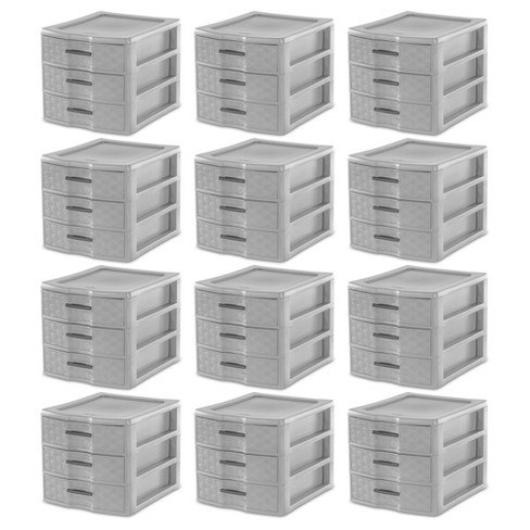 Sterilite Gray 3-Drawer Storage Unit