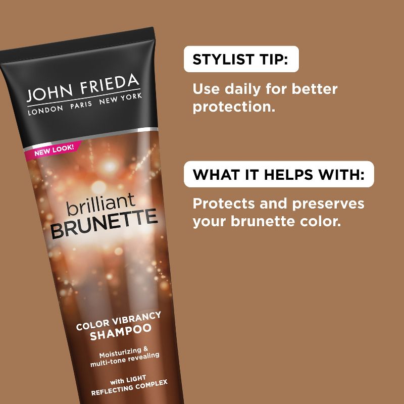 John Frieda Brilliant Brunette Color Vibrancy Multi-Tone Shampoo, Color Protecting - 8.45 fl oz, 5 of 7
