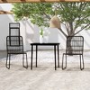 vidaXL Dining Set Black PE rattan, powder-coated steel, glass Medium - 2 of 4