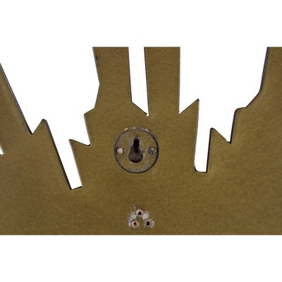 35.5" Gold Sunburst Round Wood Wall Mirror