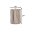 NicBex Modern 16" Round Wood Coffee Table with Tree Stump Look for Living Room and Bedroom - 2 of 4