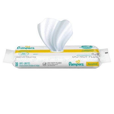 Image of Pampers Sensitive Baby Wipes - 18ct
