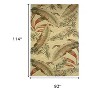HomeRoots 8' X 10' Brown Green And Red Wool Tropical Botanical Hand Tufted Area Rug - 3 of 4