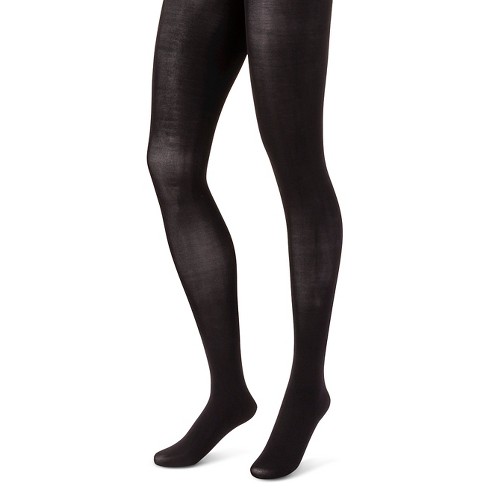 Hanes Premium Women's 2pk Opaque Tights - Black XL