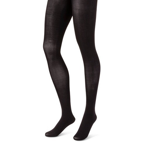 Hanes Premium Women's 2pk Opaque Tights - Black Xl : Target