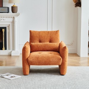 Aortzio Modern Tufted Velvet Accent Chair,Comfy Upholstered Armchair Leisure Single Sofa Chair with a Waist Pillow - 1 of 4