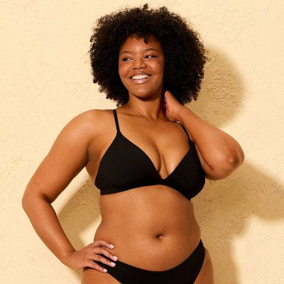 Shade & Shore Women's Luxe Triangle Bikini Swim Top - Shade & Shore™ Black M — фото 4