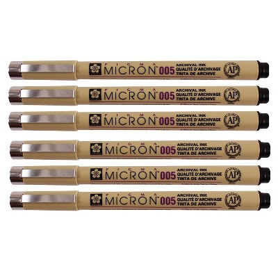 Sakura Pigma Micron Pen Fineliner Black Ink 6/Pack (SAKXSDK00549-6)
