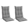 vidaXL Highback Chair Cushion Set - Outdoor & Indoor Use - Oxford Fabric - Soft PP Fiber Filling - 47.2"x19.7"x2.8" - Gray - 3 of 4