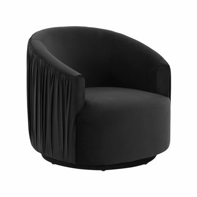 TOV Furniture London Pleated Velvet Swivel Chair