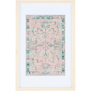 Historia - 23" X 14" - Green/Pink - Framed Textile Wall Art - WLA1005 - Safavieh - 1 of 4