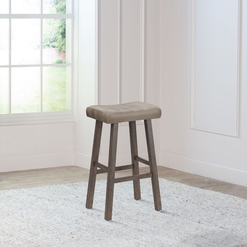 30&#34; Saddle Backless Barstool Rustic Gray/Taupe &#8211; Hillsdale Furniture, 3 of 13