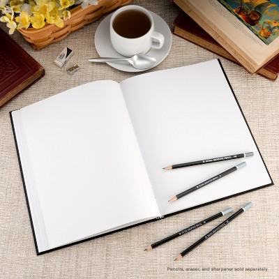 Black Hardbound Lay-Flat 8.5" x 11" Sketchbook with Acid-Free Paper