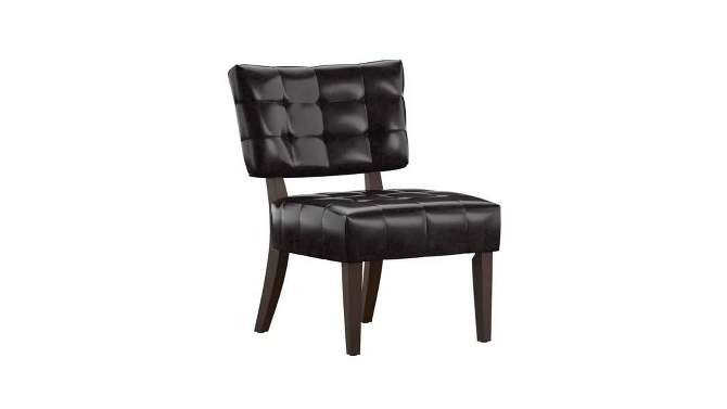 Redford Faux Leather Armless Accent Chair Brown - Inspire Q, 2 of 8, play video