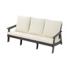 Outdoor Loveseat, Sofa Chair With Cushion, Armrests, Stainless Steel Hardware,Wood Grain Garden Sofa,abstract,gray,78.74in,6.56ft - 4 of 4