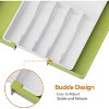 LunaLulinlk Silverware Drawer Organizer Expandable Utensil Tray Adjustable Flatware, Plastic, Green&White - 4 of 4