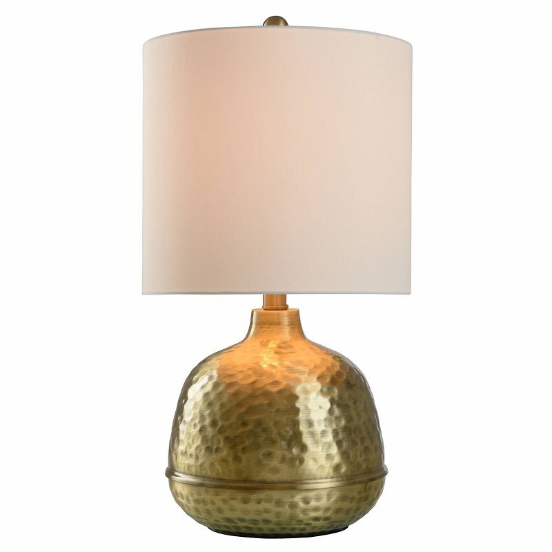Hammered Gold Metal Table Lamp with White Shade - StyleCraft, 3 of 8