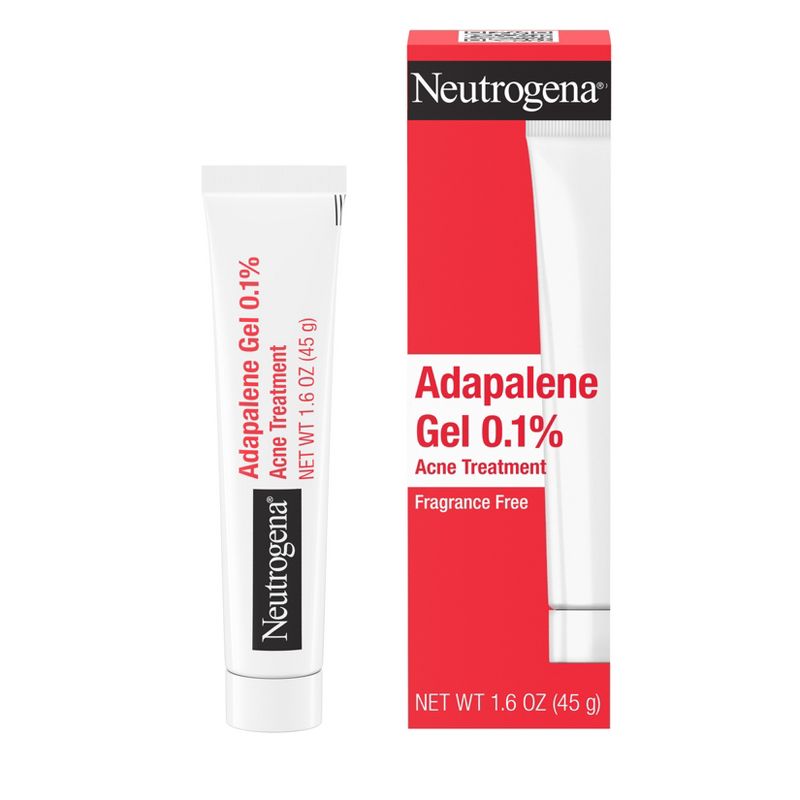 Neutrogena Stubborn Acne Adapalene Gel with 0.1% Adapalene Acne Treatment - 1.6oz, 1 of 12