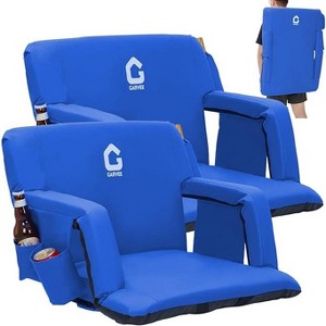 Folding Stadium Seats 20.5in Wide with Reclining Back Support & Armrest, Portable Padded Bleacher Chair with Cup Holders ¨CEasy Carry - 1 of 4