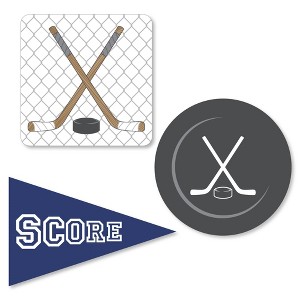Big Dot of Happiness Shoots and Scores - Hockey - DIY Shaped Baby Shower or Birthday Party Cut-Outs - 24 Count - 1 of 4