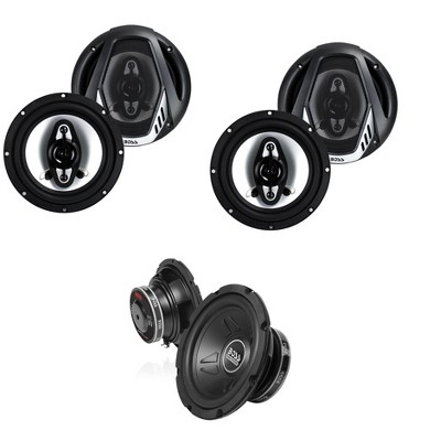 Boss Audio Systems 600-Watt 8-Inch Subwoofer and 6.5 Inch 400 Watt 4 Way Coaxial Speakers (2 Pair)