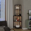 VYNXARIA 5 Tier Wall Corner Shelf: Equipped with LED Light, USB Plug, Glass Holder, Perfect as a Narrow Bookshelf - 3 of 4