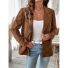 Womens Corduroy Blazers Jackets Vintage Business Suit Jacket Notched Lapel Work Coat Outerwear - 2 of 4