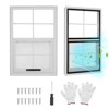 2pcs Shed Windows, Flush Mount Window with Tempered Glass and Fiberglass Screen, Small Window with Screws for Shed, Chicken Coop, Playhouse - 2 of 4