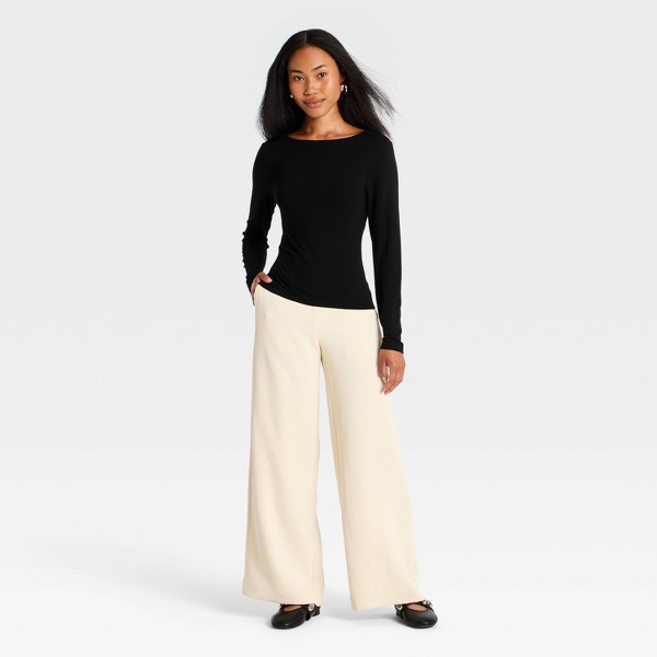 Top de manga larga con escote barco, cuello cowl y espalda abierta en jersey moderno para mujer - A New Day™ 3