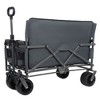 Whisen 3-in-1 Convertible Folding Wagon Cart with Bench Seat & Storage, 500lbs Heavy-Duty Utility Wagon - 4 of 4