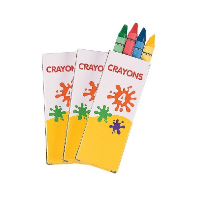 Fun Express 3 1/2" Non-toxic 4-Color Crayon Assortment - 12 Boxes