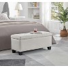 NicBex Modern 35" Storage Bench Rectangular Accent Stools with Linen Fabric for Bedroom and Entryway - 3 of 4