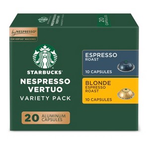 Starbucks By Nespresso Vertuo Line Espresso and Blonde Roast Dual Pack Coffee Pods - 20ct - 1 of 4