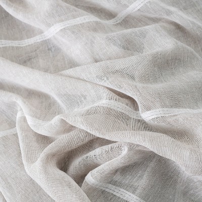 Natural Faux Linen Semi-Sheer Rod Pocket Back Tab Curtain Panel 55" x 96"