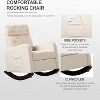 Dexmalle Nursery Rocking Chair with Rubber Wood Legs and Side Pocket - 4 of 4