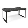 Okak 69" Outdoor Dining Table Side Tables with Acacia Wood Frame Sandblast Portable Patio End Table Outdoor&Indoor for Garden Balcony Yard Pool, Gray - 3 of 4