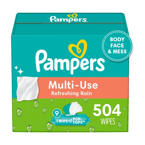 Pampers Multi-use Refreshing Rain Baby Wipes - 504ct : Target