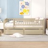 PAGED Twin Size Daybed Dual Use Bed Frame Modern Sofa Bed with 2 Storage Drawers and Guardrail for Bedroom, Living - 2 of 4
