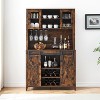 Kitchen Pantry Cabinet with Sliding Barn Door, 70" Farmhouse Coffee Bar Cabinet for Kitchen, Dining Room - 3 of 4