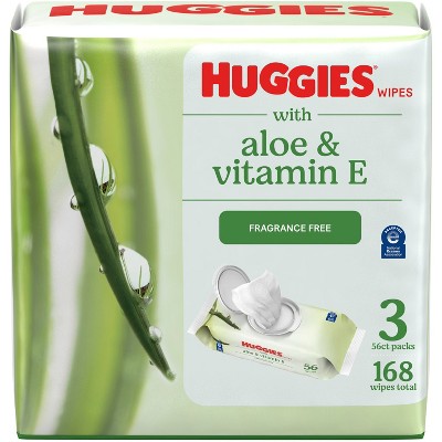 Image of Huggies Aloe & Vitamin E Fragrance Free Baby Wipes - 168ct