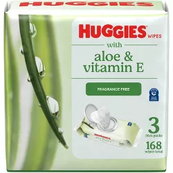 Huggies Aloe & Vitamin E Fragrance Free Baby Wipes - 168ct