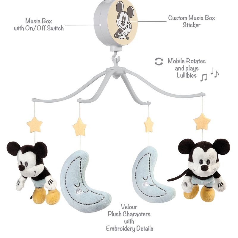 Lambs & Ivy Disney Baby Moonlight Mickey Mouse Musical Baby Crib Mobile Soother, 4 of 9
