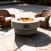 34" Round Propane Fire Pit Table, 50,000 BTU Outdoor Gas Firepit with Round Burner Lid, Glass Rocks & Waterproof Cover for Patio, Garden, Backyard - 4 of 4