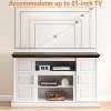 DobleePy White Farmhouse TV Stand with LED Lights, Double Barn Door Cabinets, Adjustable Shelves, Power Outlets for TVs up to 65" - 4 of 4