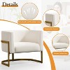Modern Accent Chair, Velvet Barrel Chair Padded Seat, Upholstered Armchair for Reading/Living Room/Bedroom/Club Side Chairs with Luxury Gold Frame - 3 of 4