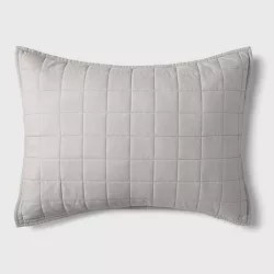 Box Stitch Microfiber Sham Gray - Pillowfort™