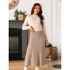 INSPIRE CHIC Women's Elastic High Waist A-Line Ribbed Knit Sweater Skirt - 3 of 4