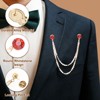 Unique Bargains Bouquet Coat Round Rhinestone Hanging Tassel Chain Lapel Suit Brooch Pins 1 Pc - 3 of 4